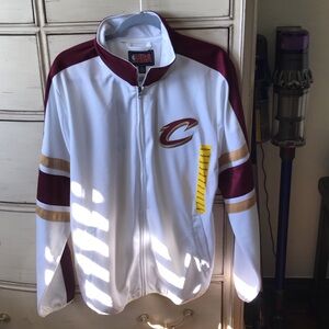 Cleveland cavaliers NBA White and Maroon Varsity Jacket